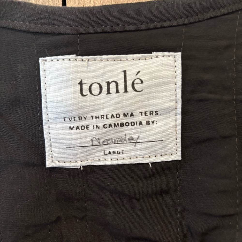 Tonle Large jacket Patchwork Black Tan Lagenlook … - image 6